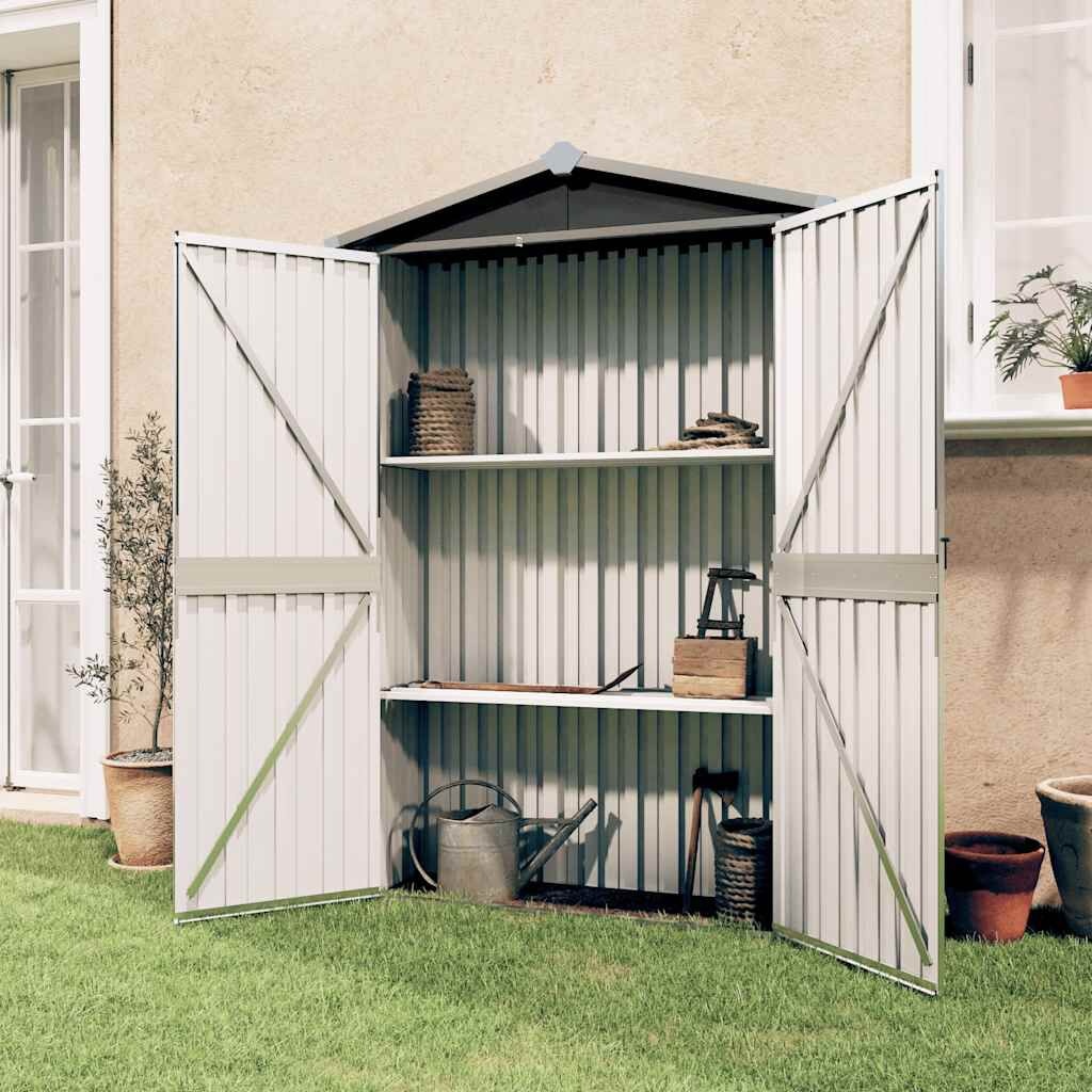 Tuinschuur Gegalvaniseerd Staal Grijs - 116x45x175cm - 35% Korting!