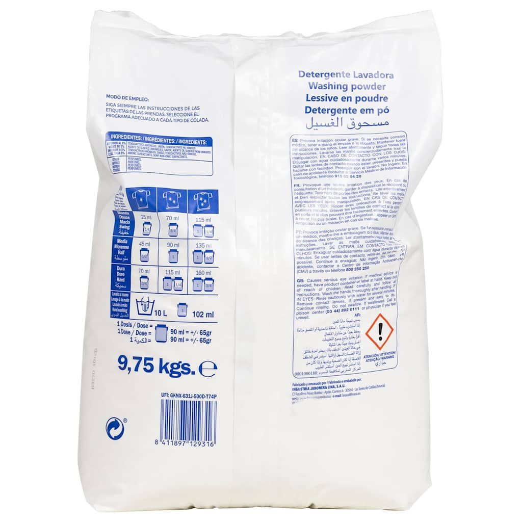 VidaXL Waspoeder 9,75kg (150 wasbeurten) - 35% Korting!