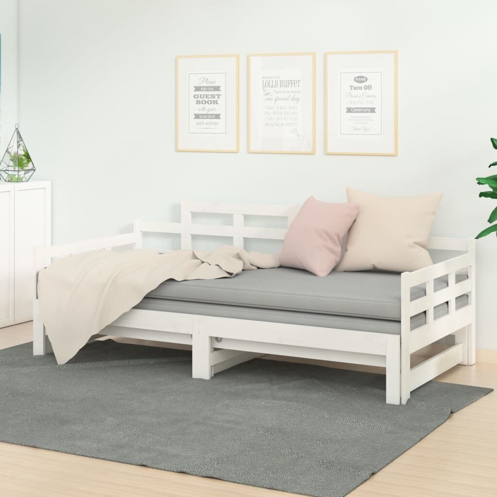 vidaXL Slaapbank Grenenhout Wit 2x90x190cm - 35% Korting!
