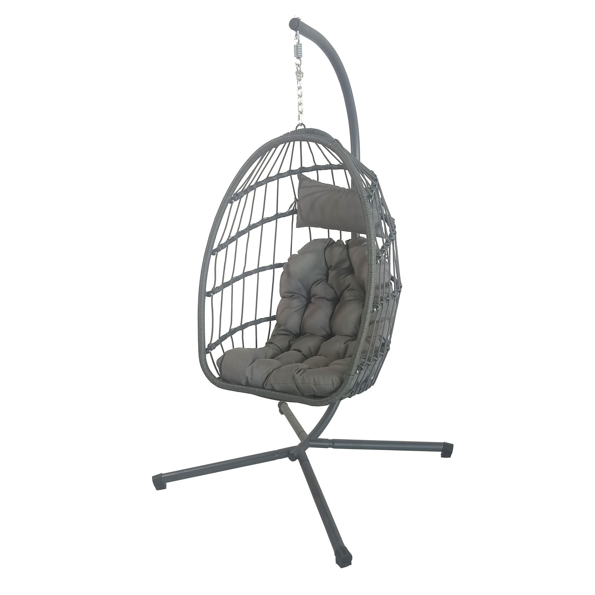 Inklapbare Hangstoel Egg Chair Grijs - 55% Korting! (Excl. Schroeven)