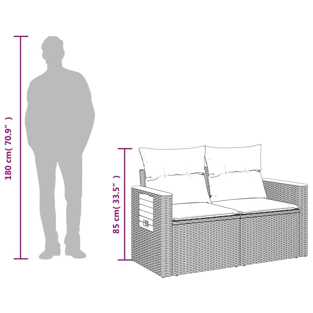 Tuinbank 2-zits grijs met kussens - 35% korting!