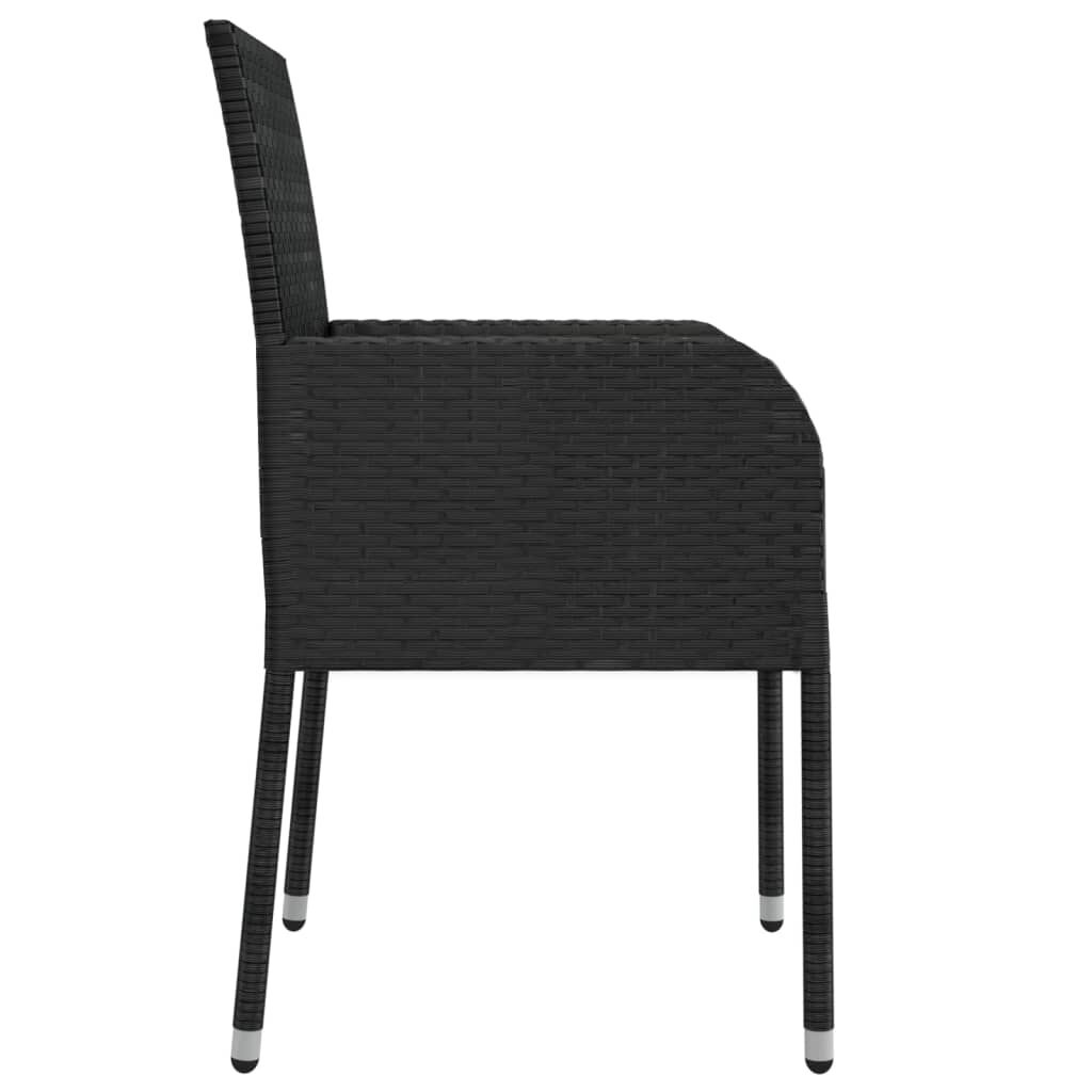 VidaXL Tuinstoelen 4 st Zwart Rattan + Kussens - 35% Korting!