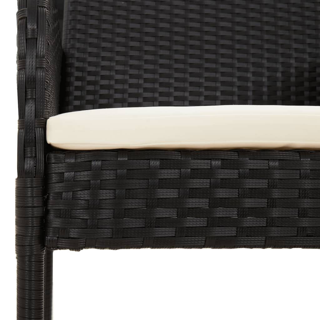 VidaXL Tuinstoelen 4 st Zwart Rattan + Kussens - 35% Korting!