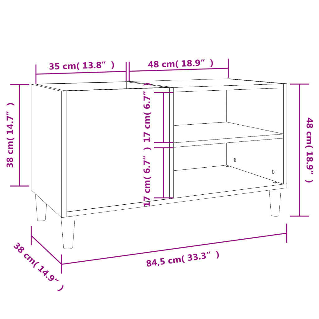 Platenkast Wit 84,5cm - Zo Goed Als Nieuw! -35%