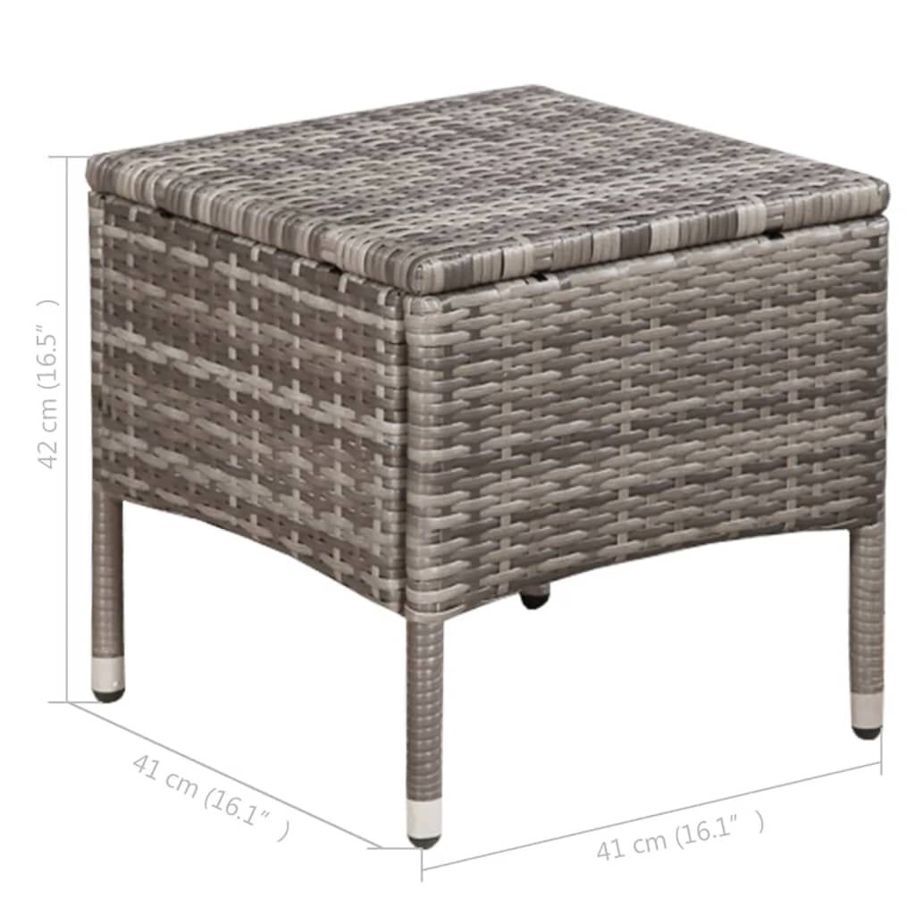 vidaXL Tuinstoel + Kruk Rattan Grijs incl. Kussens -35%