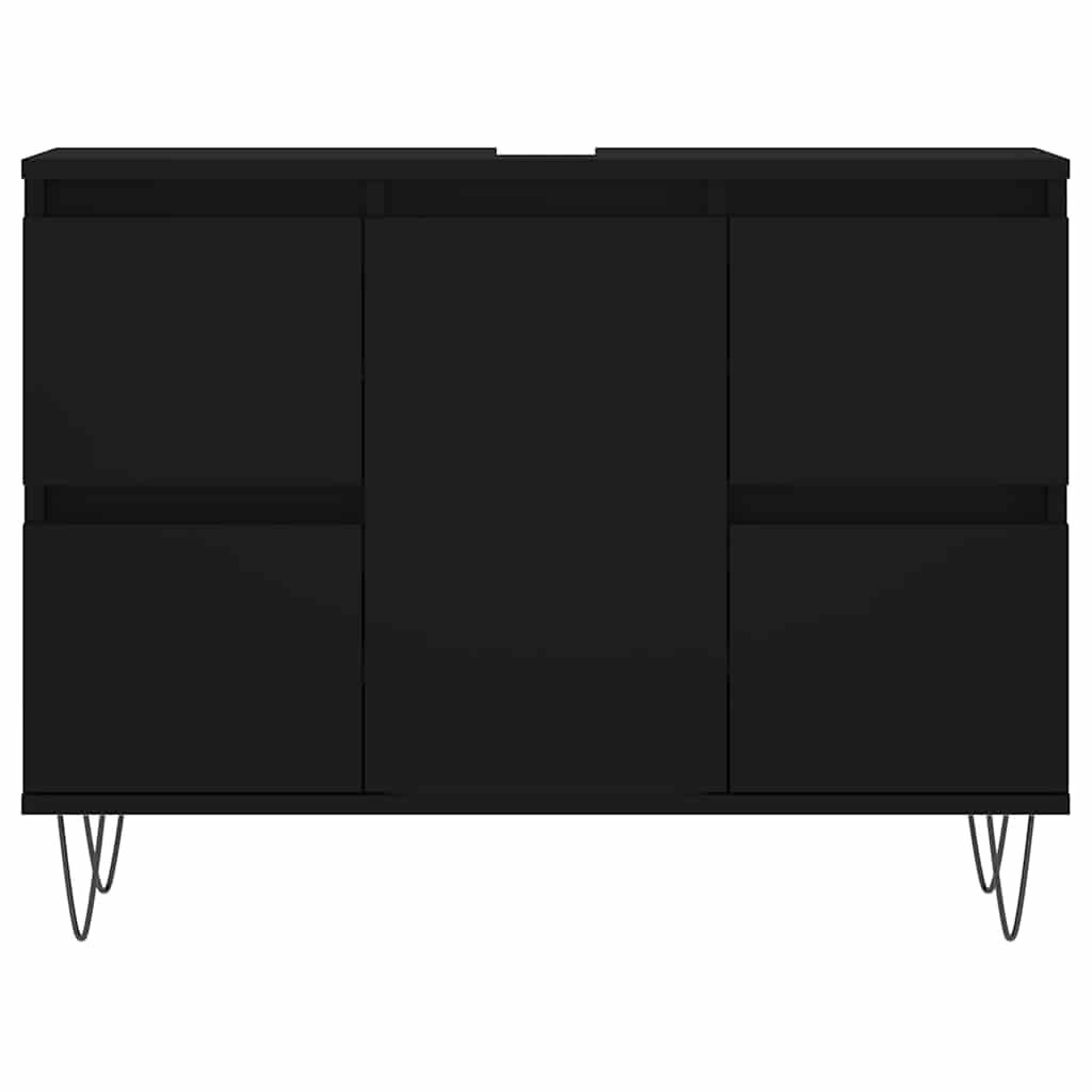 vidaXL Badkamerkast Zwart 80cm - 35% Korting! Zo Goed Als Nieuw