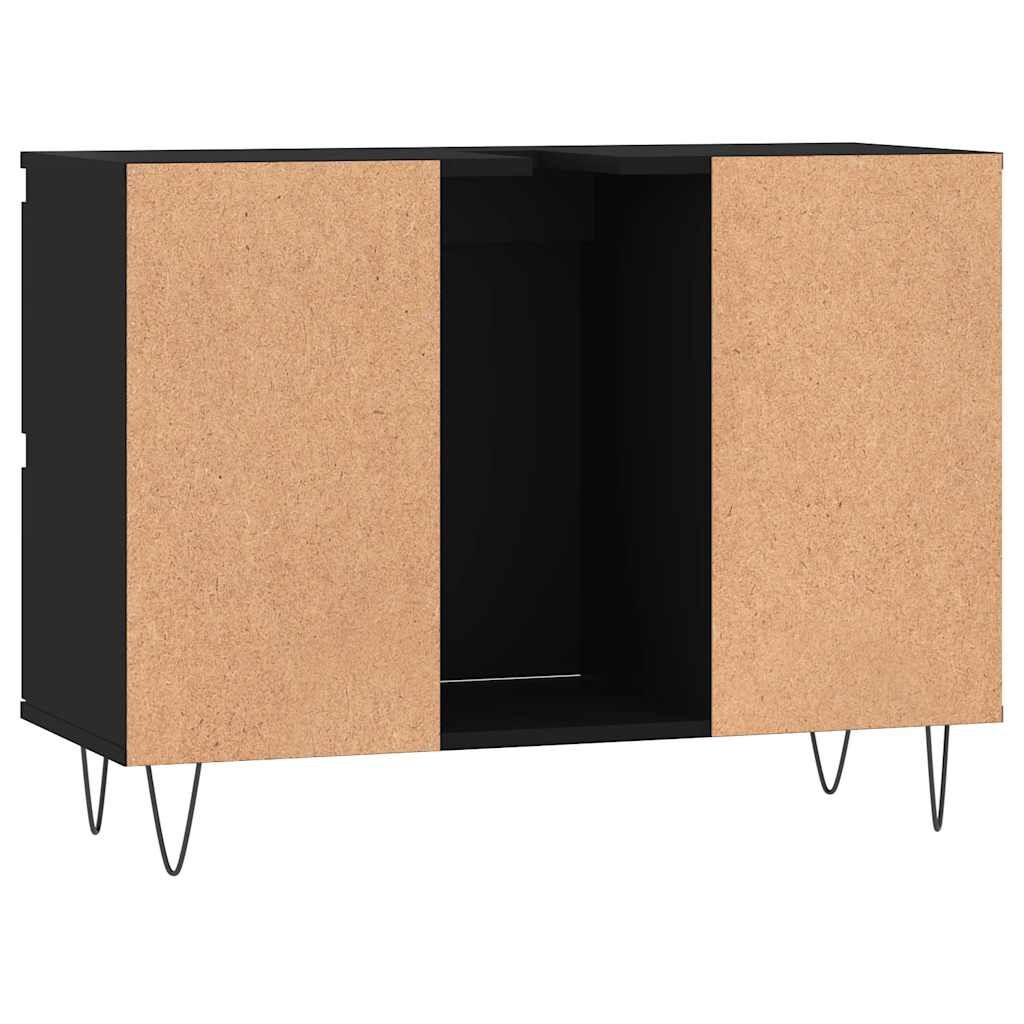 vidaXL Badkamerkast Zwart 80cm - 35% Korting! Zo Goed Als Nieuw