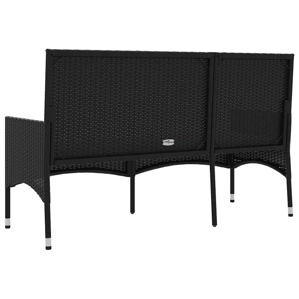 vidaXL Tuinbank Zwart Rattan + Kussens -35% Korting!