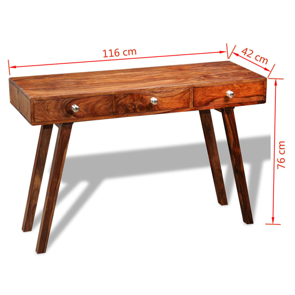 Sheesham Wandtafel met 3 Lades - 35% Korting!