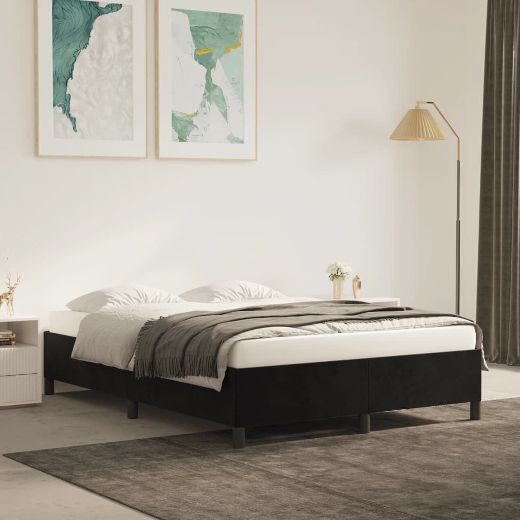 vidaXL Bedframe 140x200 Zwart Fluwelen Look -35% Korting!
