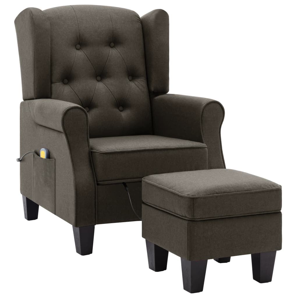 vidaXL Massagestoel Taupe met Voetenbank - 42% Korting!