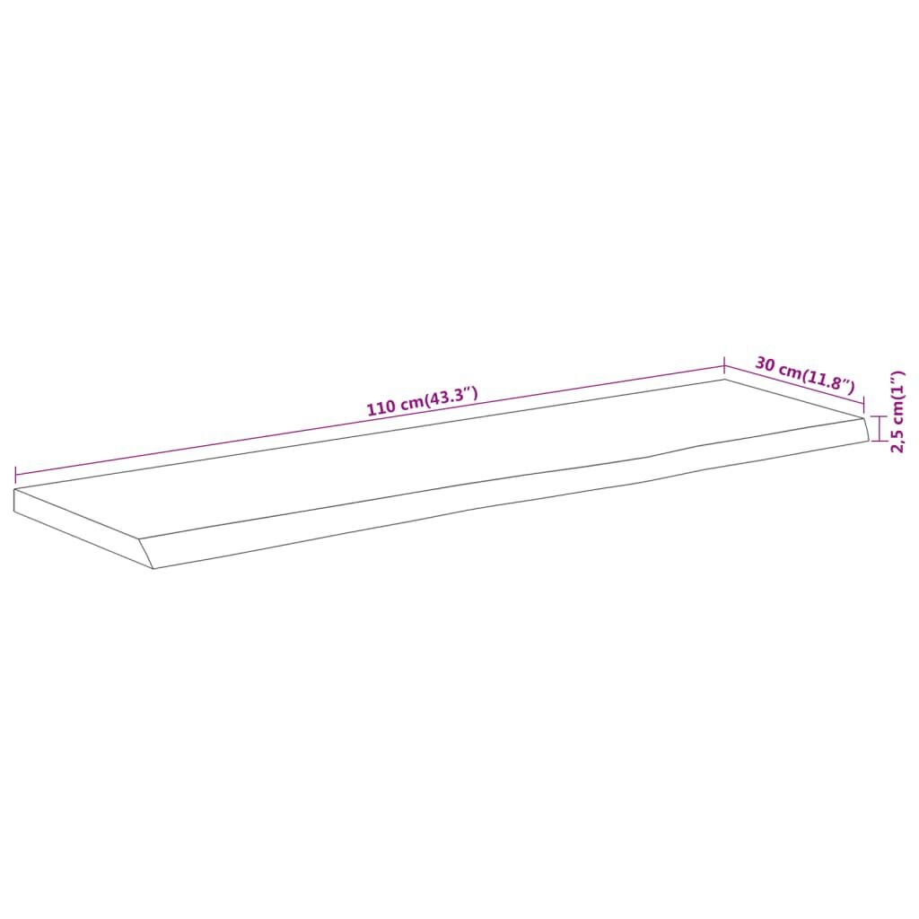 VidaXL Wandschap Acacia 110cm - Natuurlijke Rand - 35% Korting!