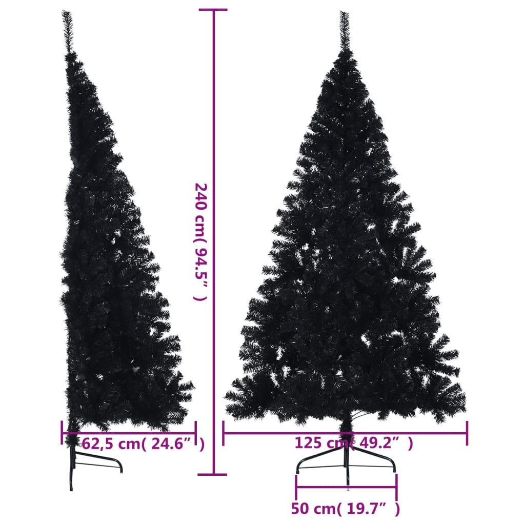 Zwarte Halve Kunstkerstboom 240cm - 42% Korting!