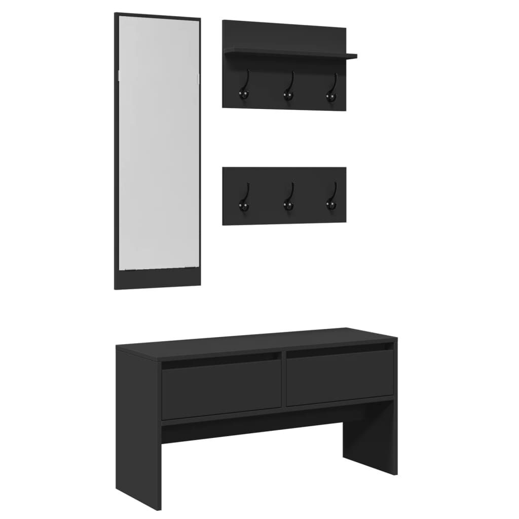 vidaXL Garderobe Set Zwart - 4-delig - 35% Korting!