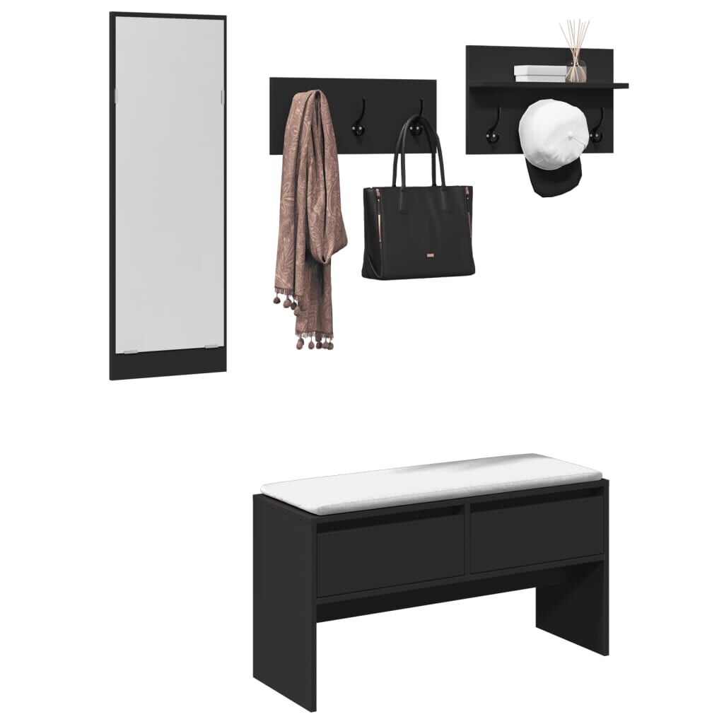 vidaXL Garderobe Set Zwart - 4-delig - 35% Korting!