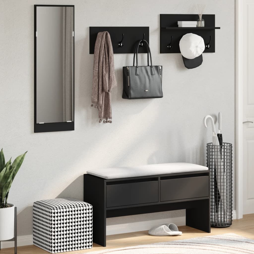 vidaXL Garderobe Set Zwart - 4-delig - 35% Korting!
