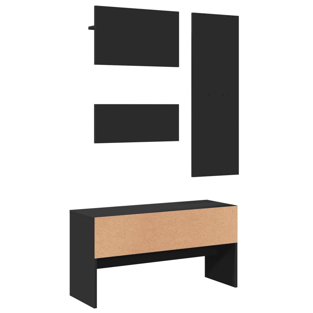 vidaXL Garderobe Set Zwart - 4-delig - 35% Korting!