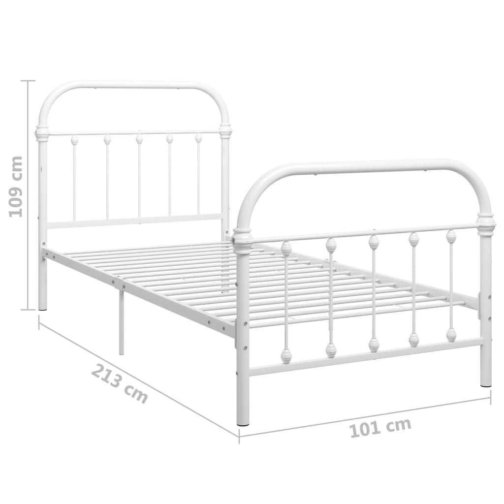 VidaXL Bedframe Metaal Wit 90x200 cm - 35% Korting!