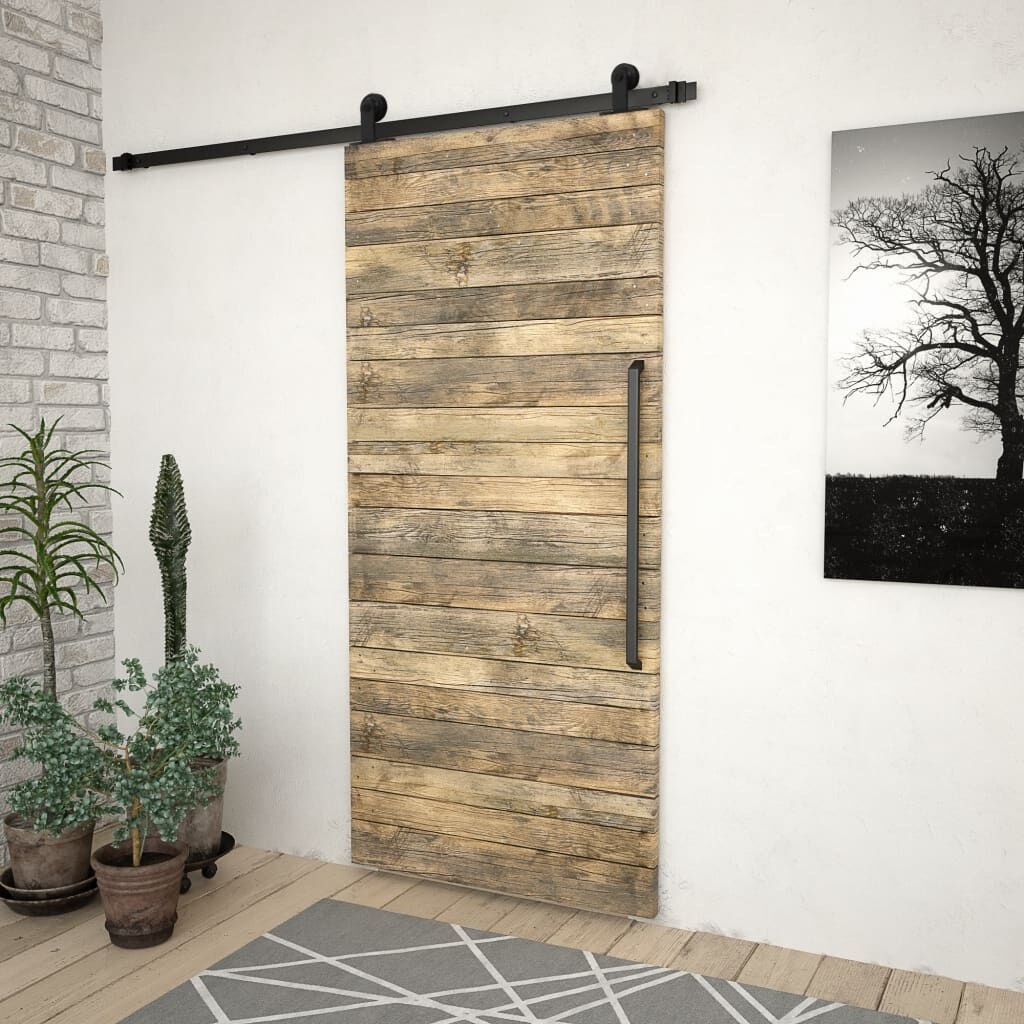 Schuifdeur Set 183cm Zwart SKIEN - 47% Korting!