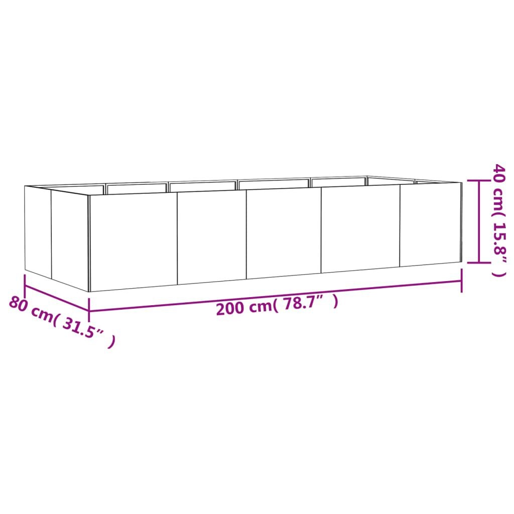 VidaXL Cortenstaal Plantenbak 200x80x40cm - 35% Korting!