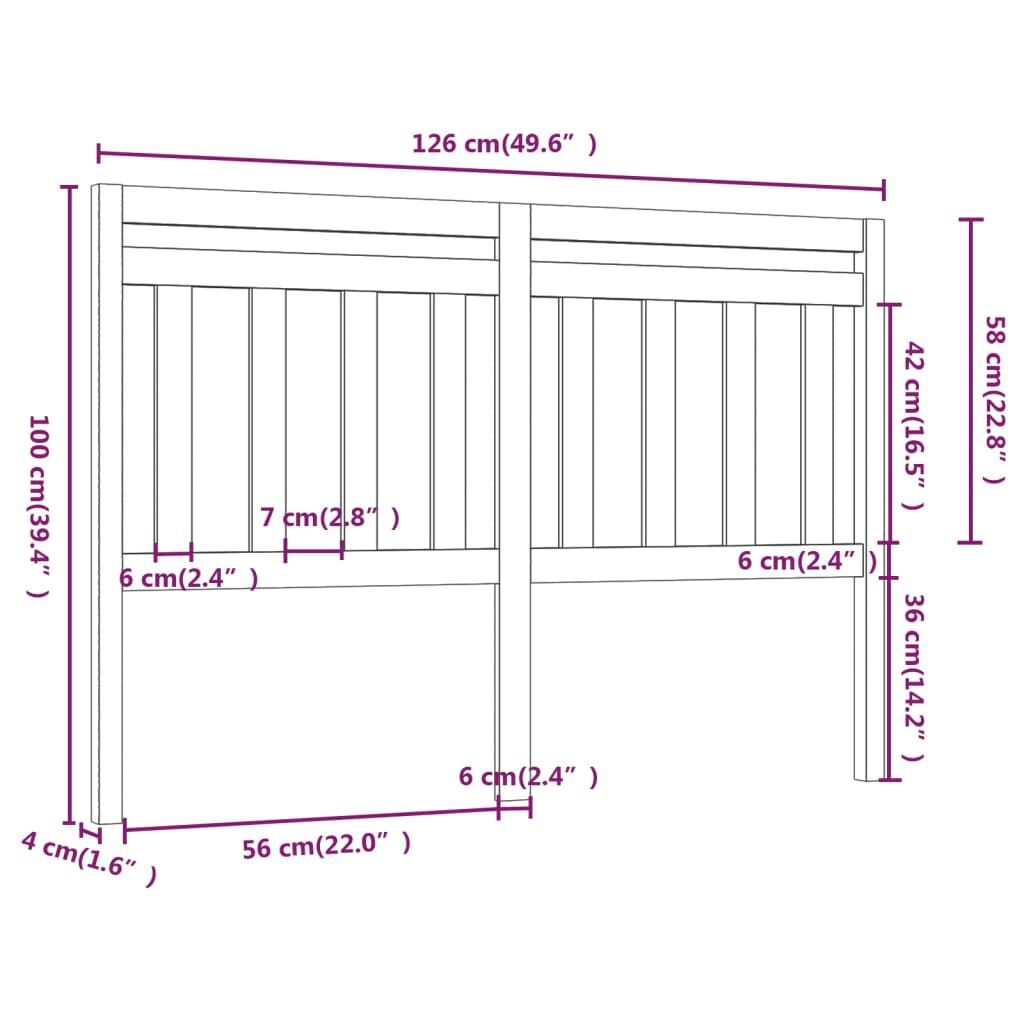 vidaXL Hoofdbord Grenenhout 126cm - 62% Korting!