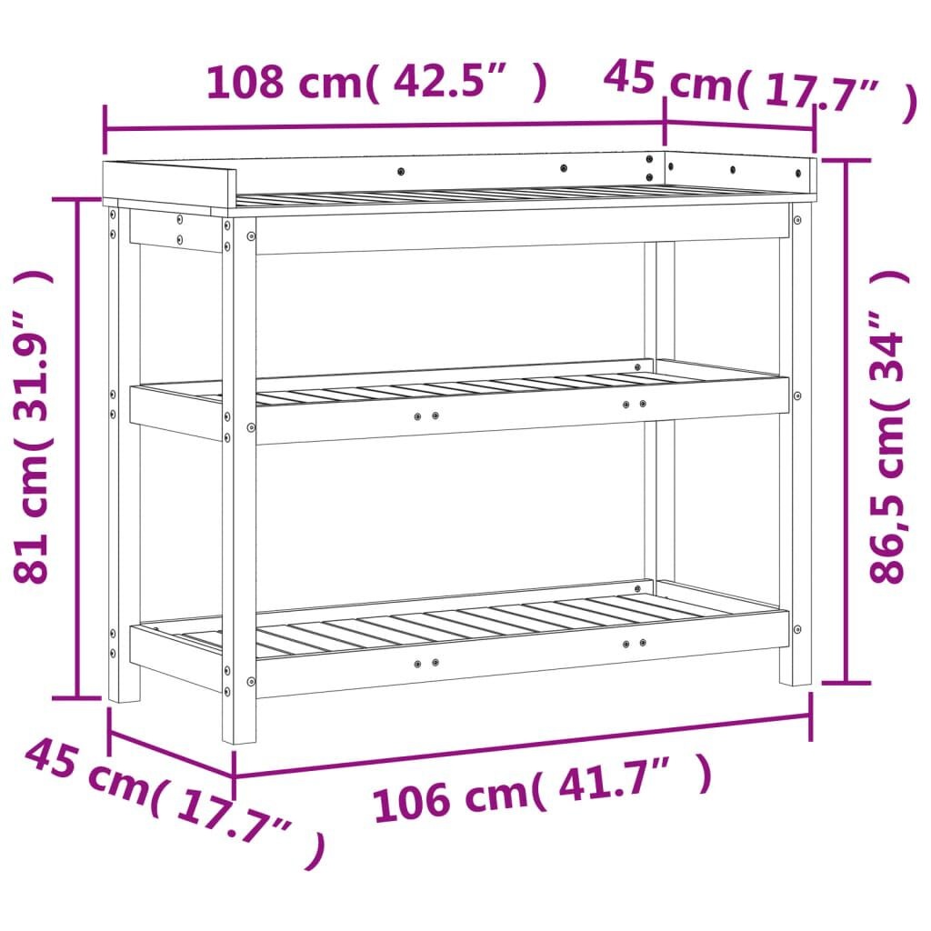 Oppottafel Hout 108cm - 35% Korting! Tuin & Terras Deal