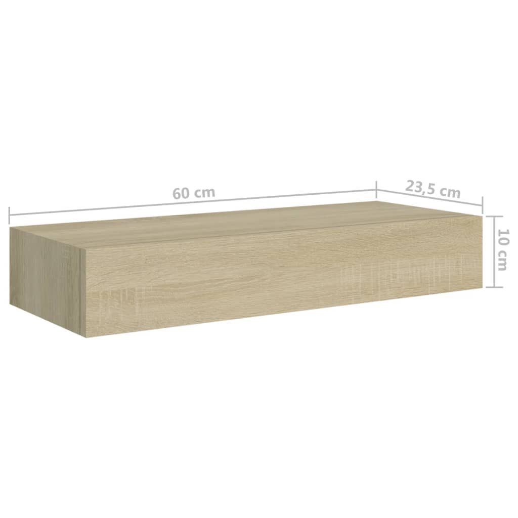 Wandschap Eikenlook met Lade - 60cm - 35% Korting!