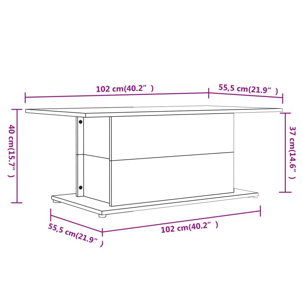 VidaXL Salontafel Wit Hout 102cm - 42% Korting!