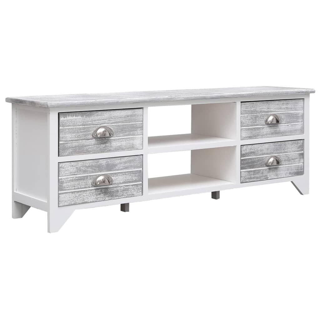 VidaXL TV-meubel Wit/Grijs 108cm - 53% Korting!