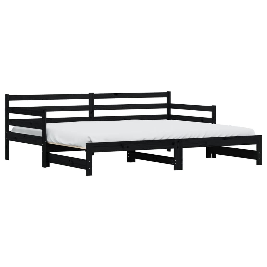 VidaXL Slaapbank met Onderschuifbed Zwart 90x200 - 35% Korting!