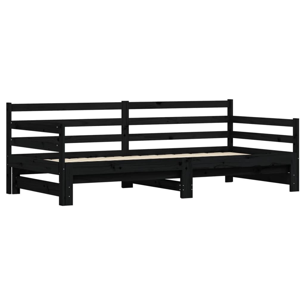 VidaXL Slaapbank met Onderschuifbed Zwart 90x200 - 35% Korting!