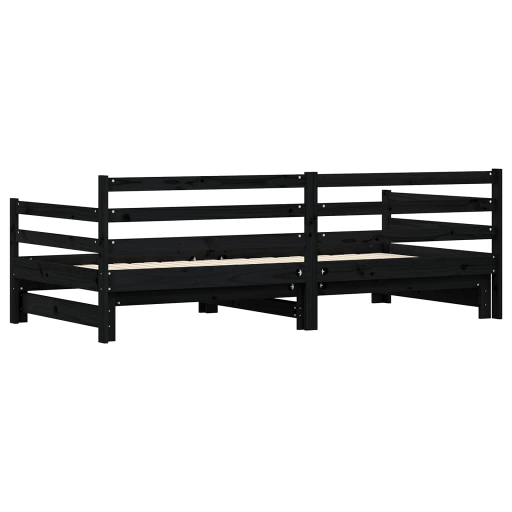 VidaXL Slaapbank met Onderschuifbed Zwart 90x200 - 35% Korting!
