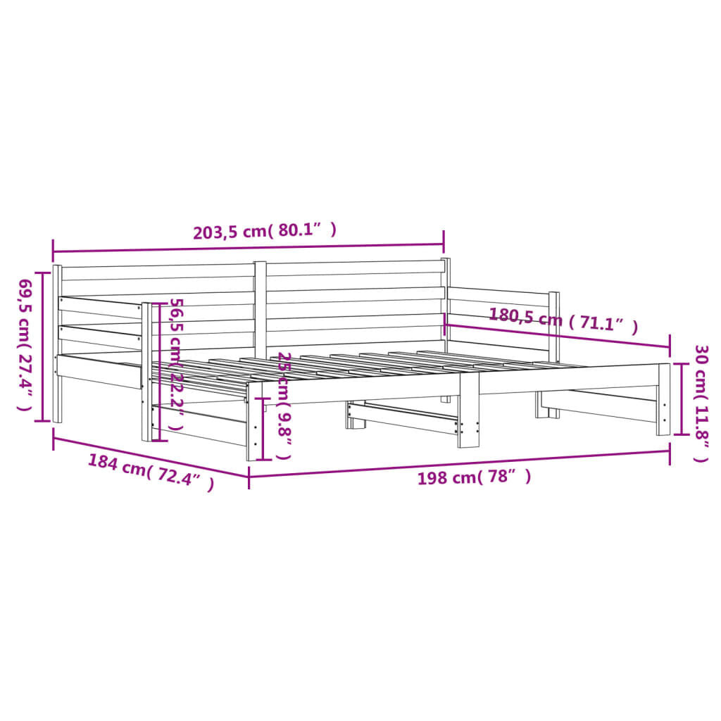 VidaXL Slaapbank met Onderschuifbed Zwart 90x200 - 35% Korting!