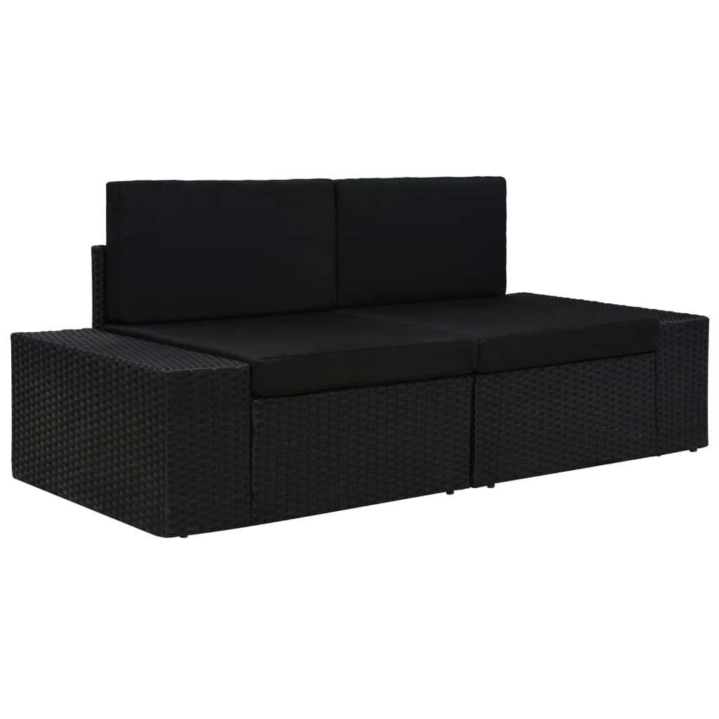 VidaXL Tweezits Rattan Hoekbank Zwart - 41% Korting!