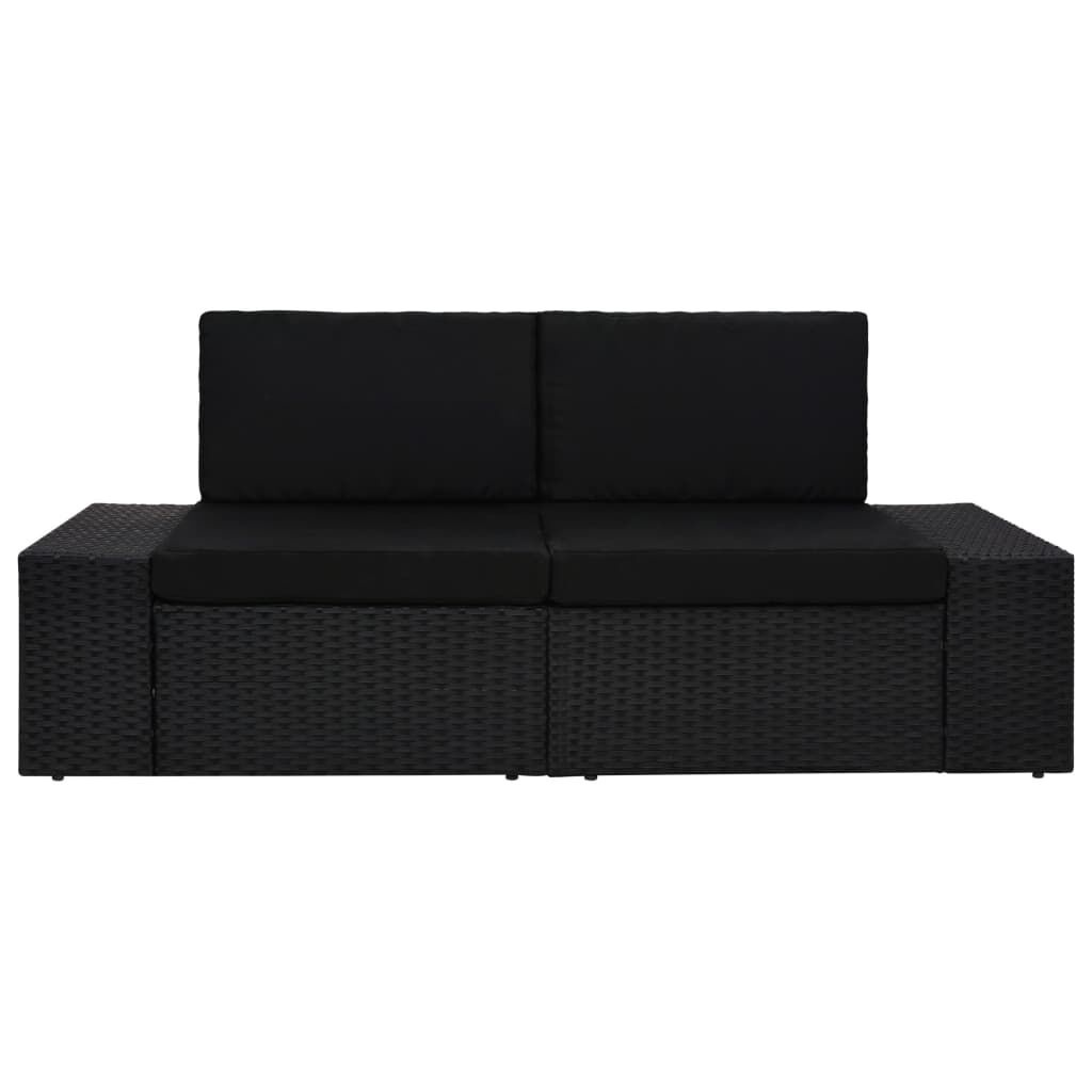 VidaXL Tweezits Rattan Hoekbank Zwart - 41% Korting!