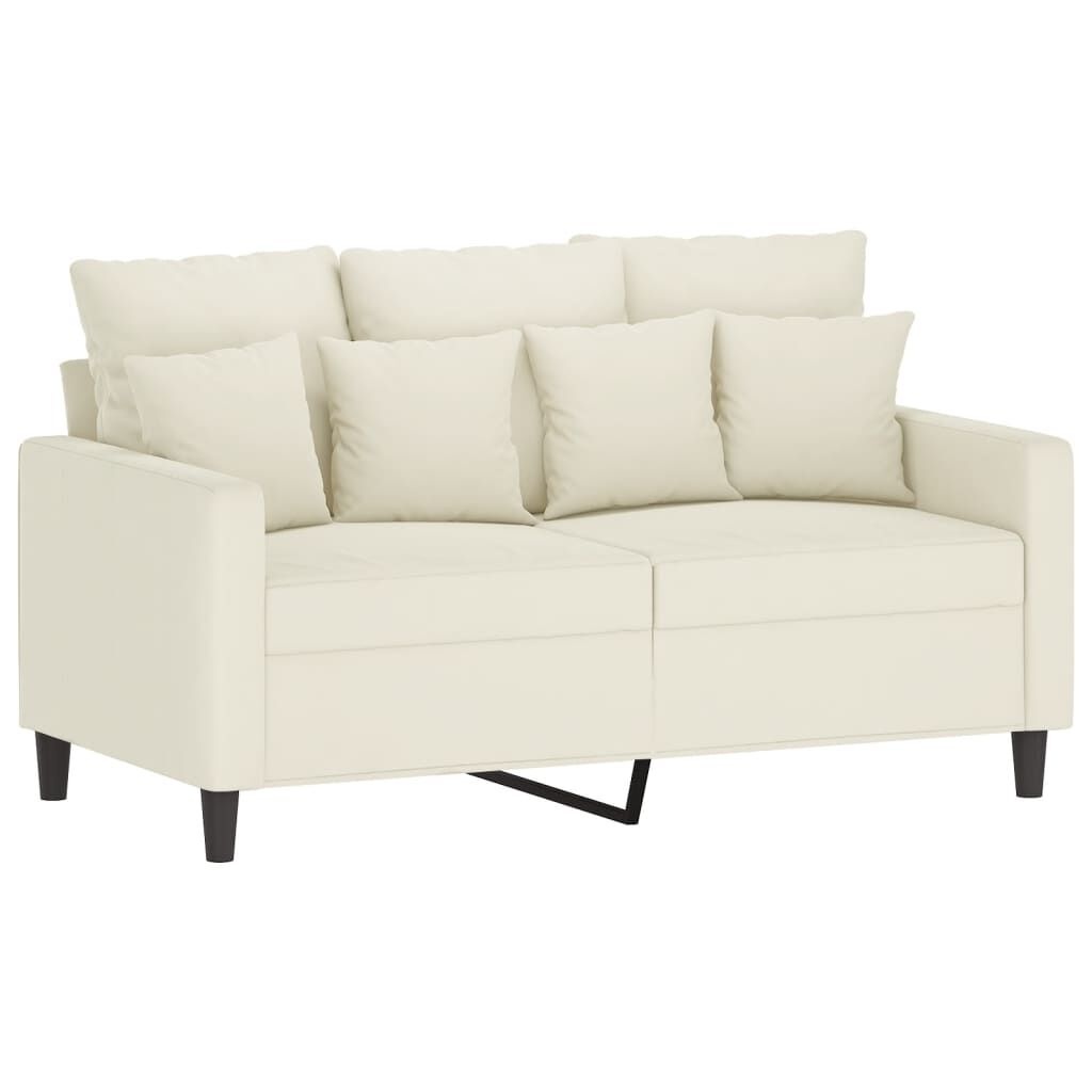 VidaXL Crème Fluweel Bank - 2-Zits, 120cm - 47% Korting!