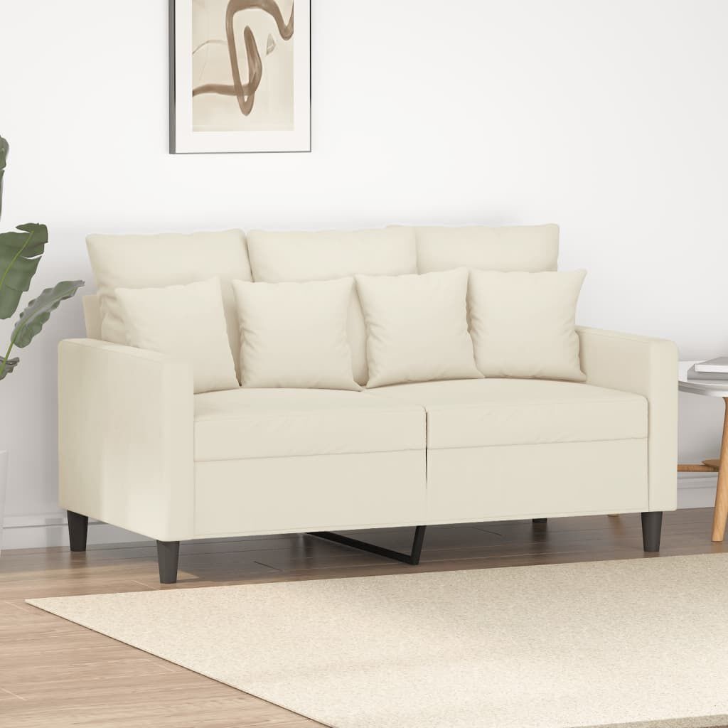 VidaXL Crème Fluweel Bank - 2-Zits, 120cm - 47% Korting!