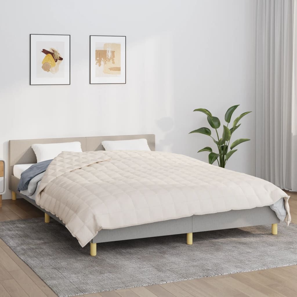 vidaXL Verzwaringsdeken 220x235cm 11kg Lichtcrème - 57% Korting!