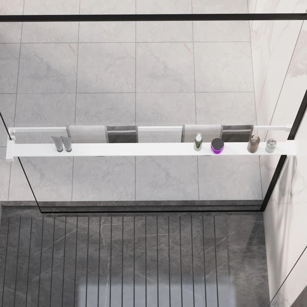 Wandschap Inloopdouche 115cm Wit - 35% Korting!