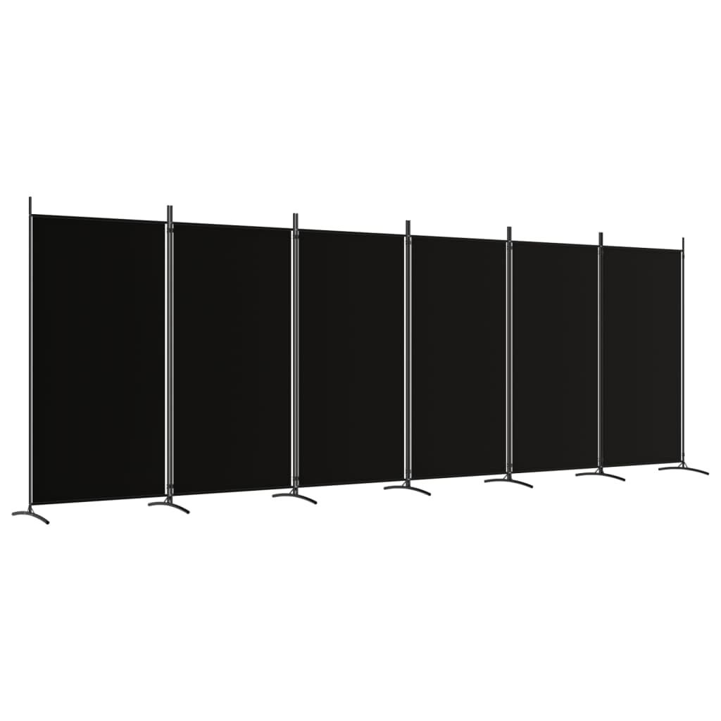 Kamerscherm 6 Panelen Zwart 520cm - 35% Korting!