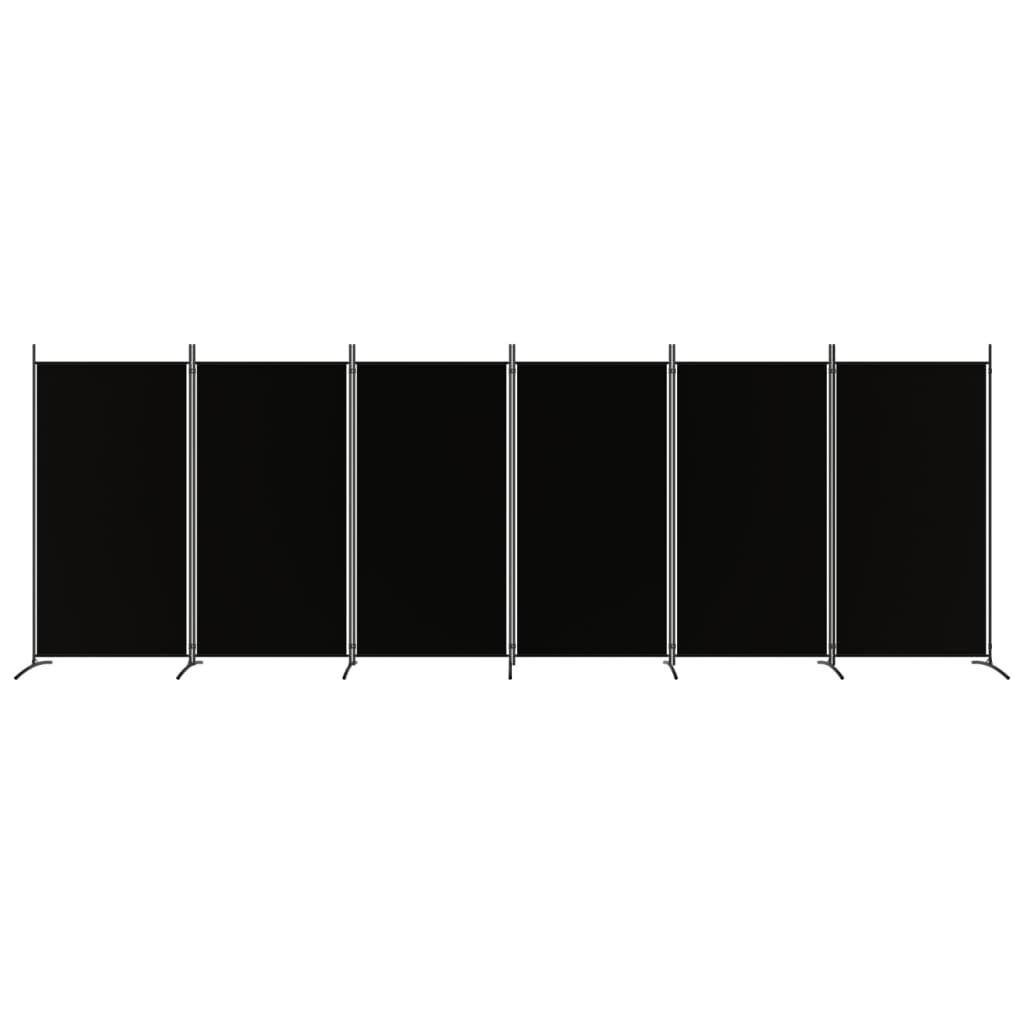 Kamerscherm 6 Panelen Zwart 520cm - 35% Korting!