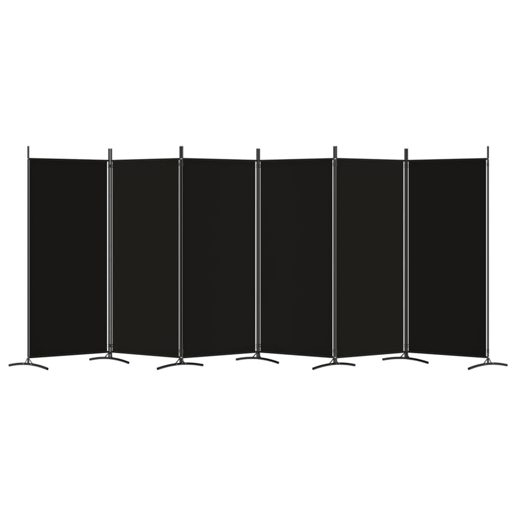 Kamerscherm 6 Panelen Zwart 520cm - 35% Korting!