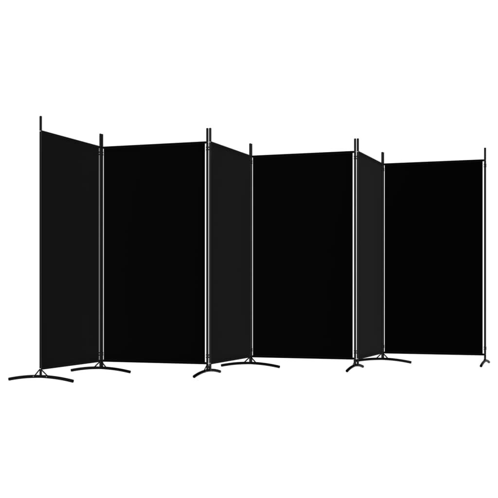 Kamerscherm 6 Panelen Zwart 520cm - 35% Korting!