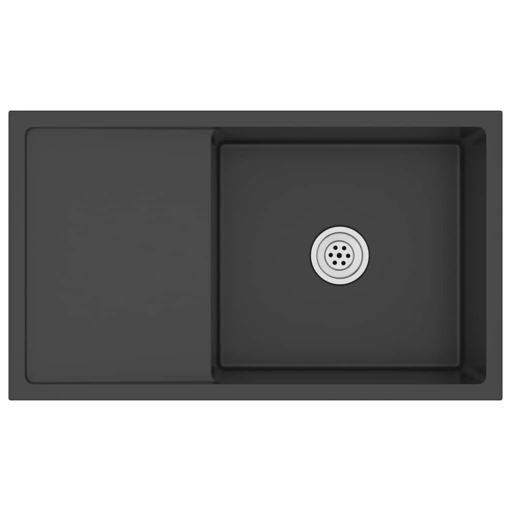 vidaXL Handgemaakte Spoelbak Zwart RVS - 42% Korting!