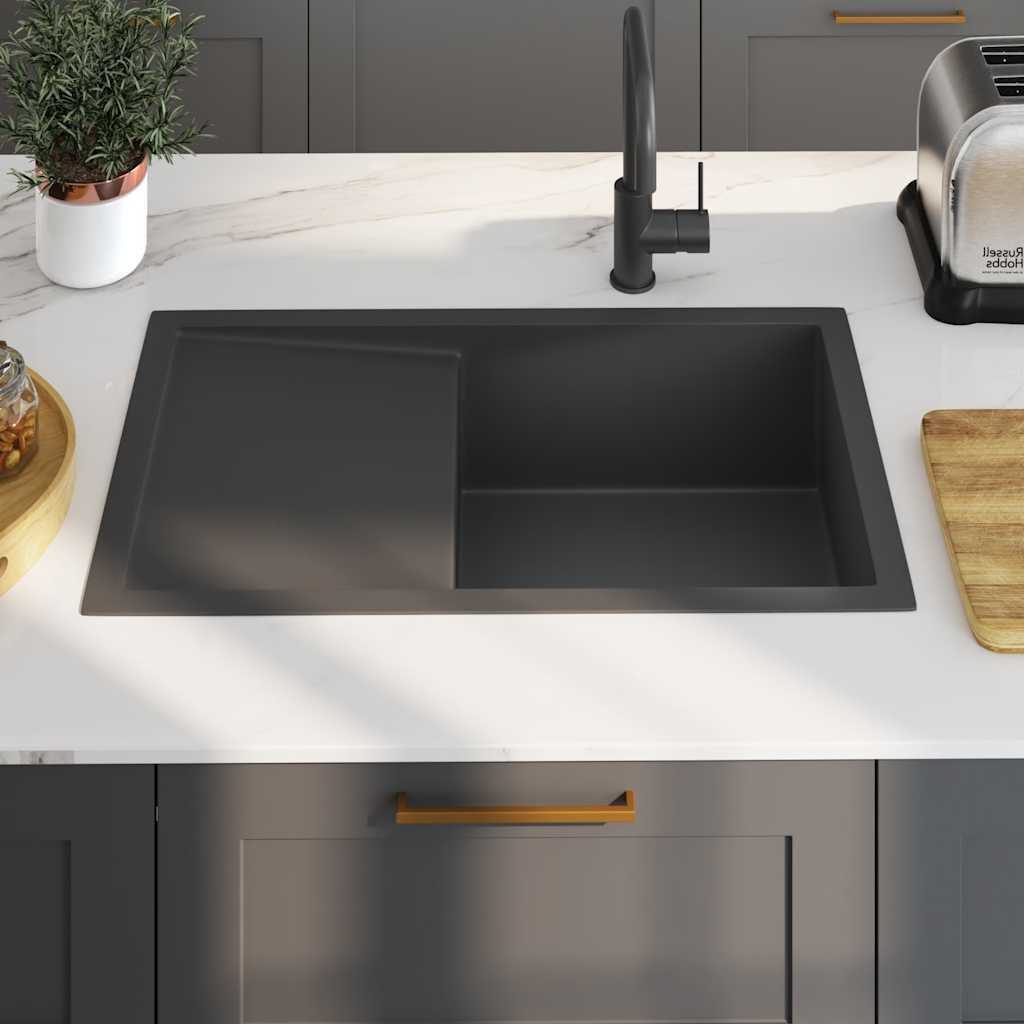 vidaXL Handgemaakte Spoelbak Zwart RVS - 42% Korting!