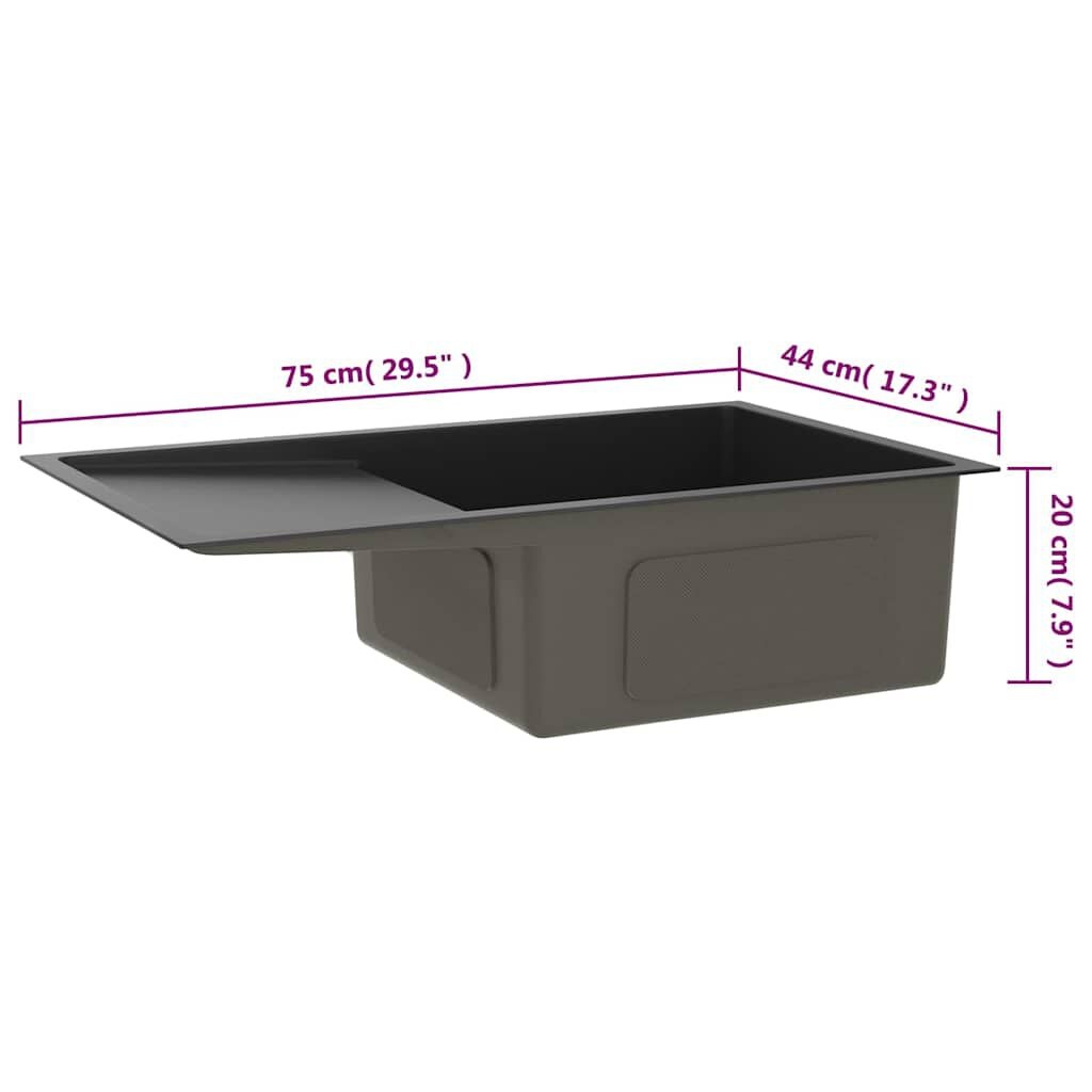 vidaXL Handgemaakte Spoelbak Zwart RVS - 42% Korting!