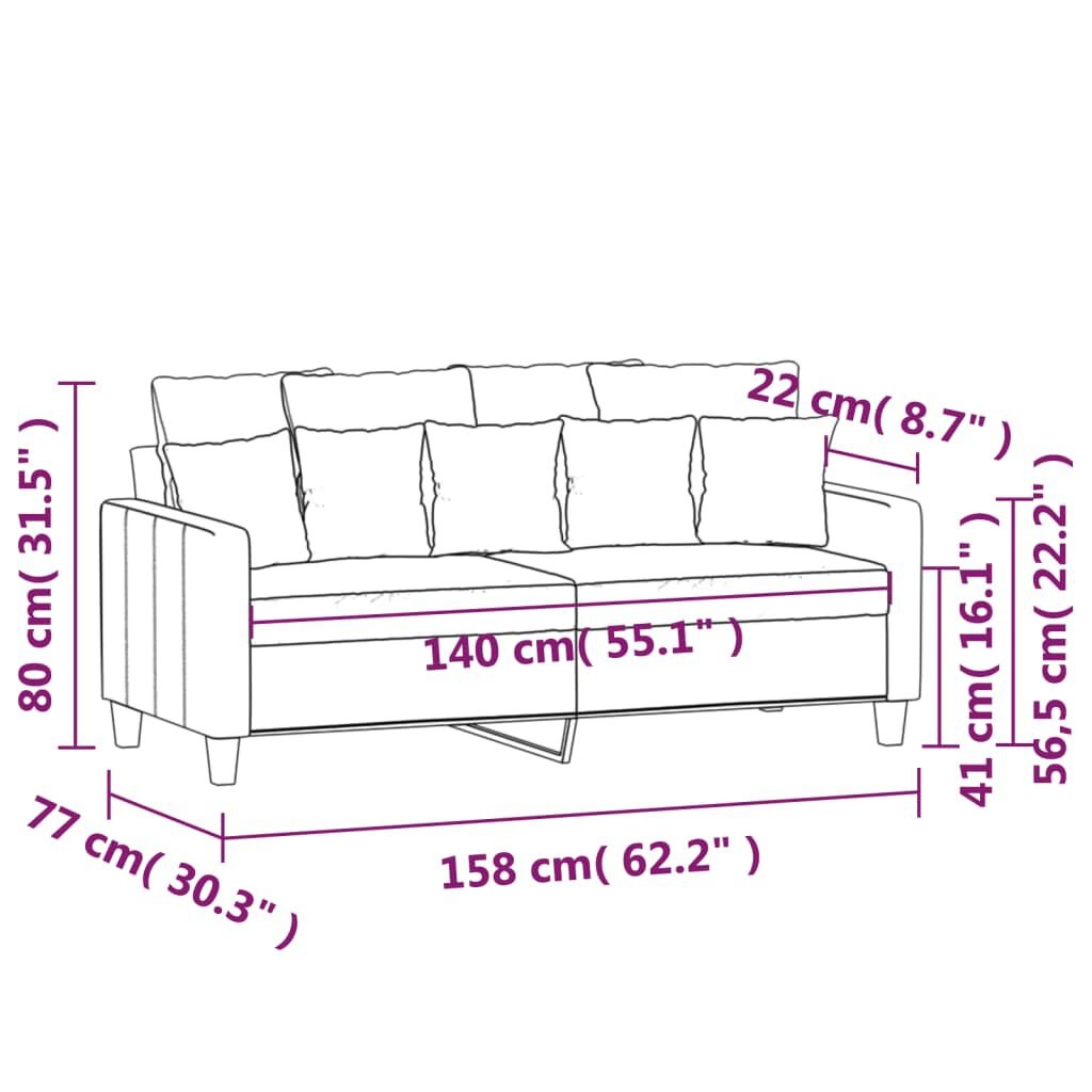 VidaXL Tweezitsbank Taupe - 140cm - 42% Korting!