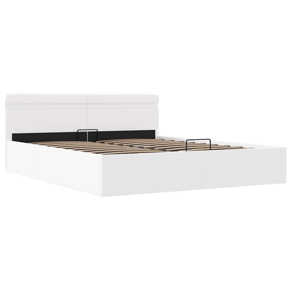 vidaXL LED Bed 160x200 Wit Kunstleer - Incl. Opslag - 35% Korting!