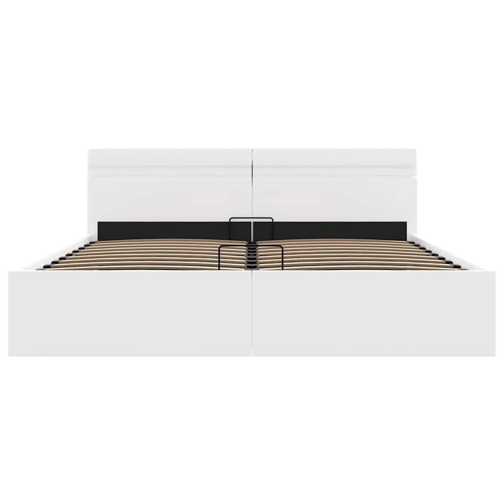 vidaXL LED Bed 160x200 Wit Kunstleer - Incl. Opslag - 35% Korting!