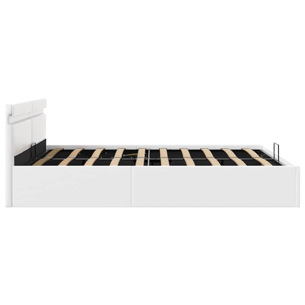 vidaXL LED Bed 160x200 Wit Kunstleer - Incl. Opslag - 35% Korting!